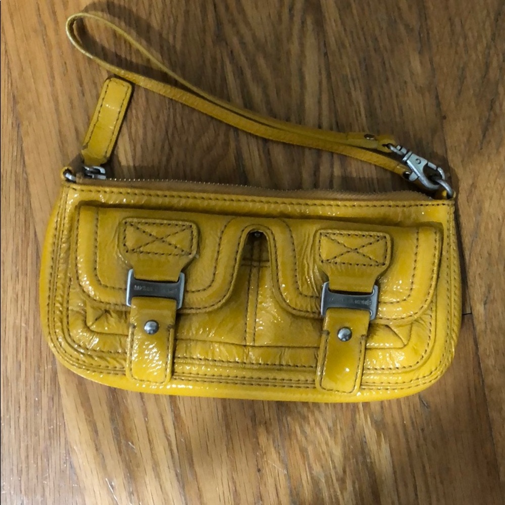 Michael Kors yellow wristlet